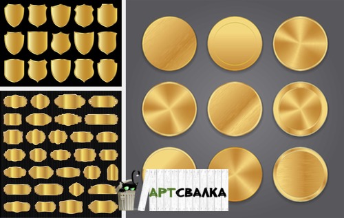 Золотые основы для стикеров и лейблов  | Gold fundamentals for stickers and labels